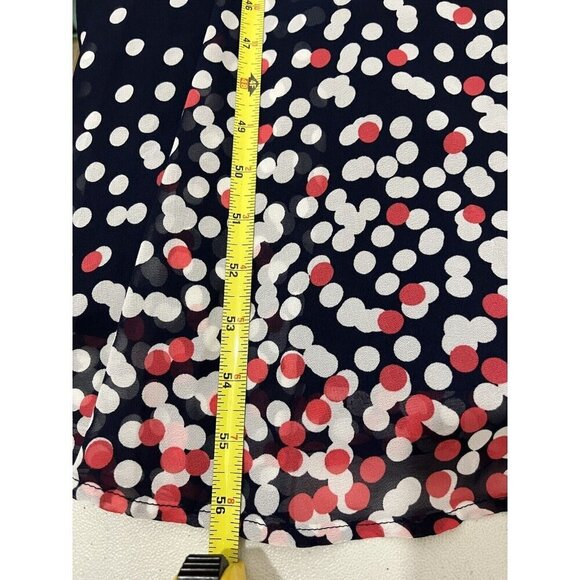 R&K Maxi Polkadot Sleeveless Chiffon Dress Lined Pleated Top Contrast Bottom - Picture 14 of 14